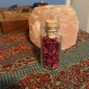 jar of flower petals